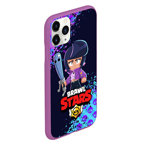 Чехол iPhone 11 Pro матовый BRAWL STARS BIBI / 3D-Фиолетовый – фото 2