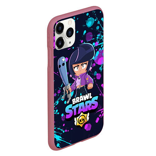 Чехол iPhone 11 Pro матовый BRAWL STARS BIBI / 3D-Малиновый – фото 2