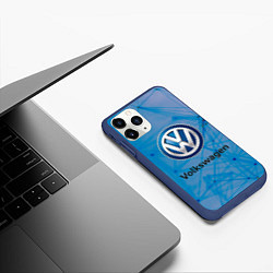 Чехол iPhone 11 Pro матовый Фольцваген, цвет: 3D-тёмно-синий — фото 2