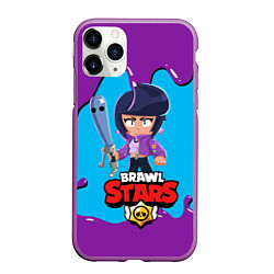 Чехол iPhone 11 Pro матовый BRAWL STARS BIBI, цвет: 3D-фиолетовый