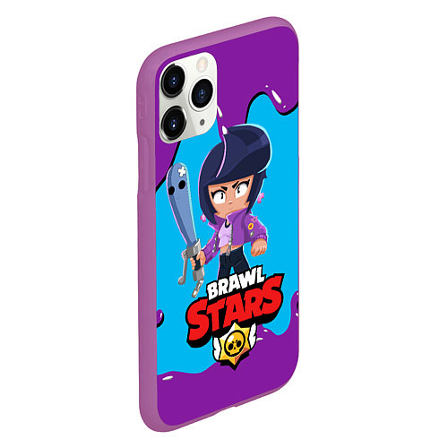 Чехол iPhone 11 Pro матовый BRAWL STARS BIBI / 3D-Фиолетовый – фото 2