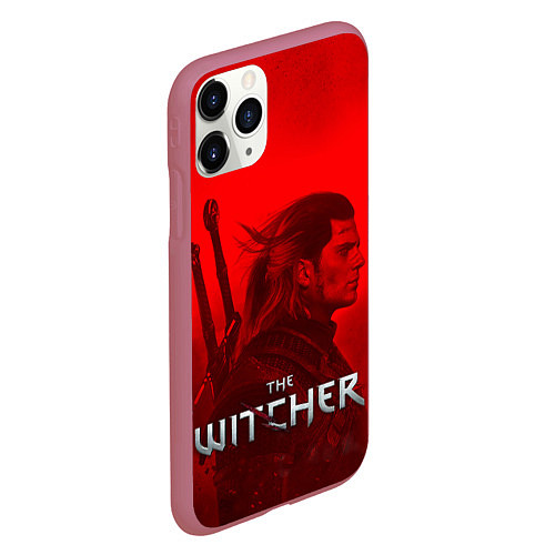 Чехол iPhone 11 Pro матовый THE WITCHER / 3D-Малиновый – фото 2