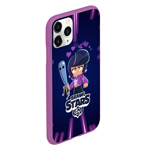 Чехол iPhone 11 Pro матовый BRAWL STARS BIBI / 3D-Фиолетовый – фото 2