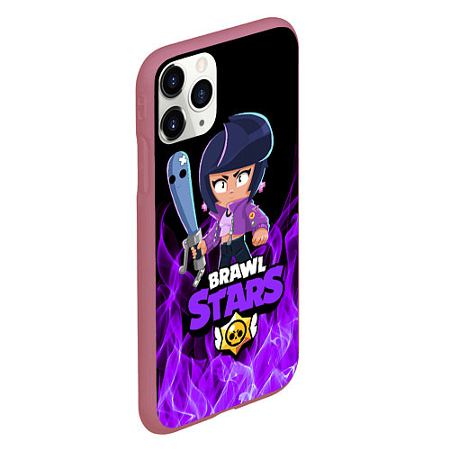 Чехол iPhone 11 Pro матовый BRAWL STARS BIBI / 3D-Малиновый – фото 2