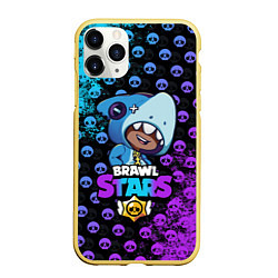 Чехол iPhone 11 Pro матовый Brawl Stars LEON SHARK, цвет: 3D-желтый