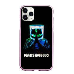 Чехол iPhone 11 Pro матовый Marshmello, цвет: 3D-розовый