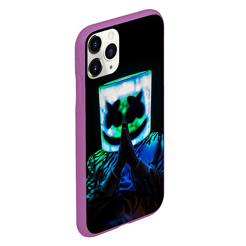 Чехол iPhone 11 Pro матовый Marshmello / 3D-Фиолетовый – фото 2