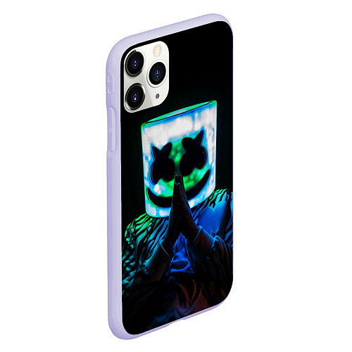Чехол iPhone 11 Pro матовый Marshmello / 3D-Светло-сиреневый – фото 2