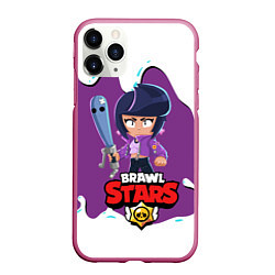 Чехол iPhone 11 Pro матовый BRAWL STARS BIBI, цвет: 3D-малиновый