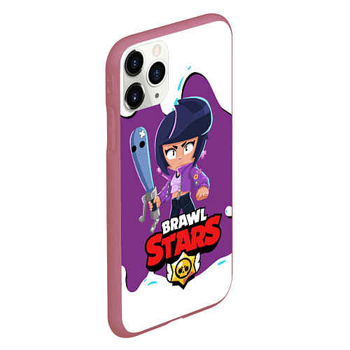 Чехол iPhone 11 Pro матовый BRAWL STARS BIBI / 3D-Малиновый – фото 2