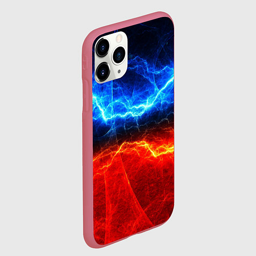 Чехол iPhone 11 Pro матовый Лёд и огонь / 3D-Малиновый – фото 2