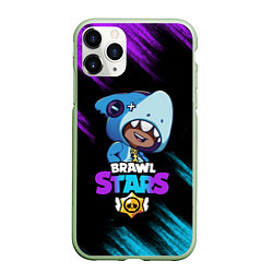 Чехол iPhone 11 Pro матовый Brawl Stars LEON SHARK, цвет: 3D-салатовый