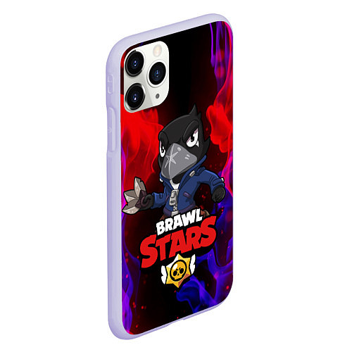 Чехол iPhone 11 Pro матовый Brawl Stars CROW / 3D-Светло-сиреневый – фото 2