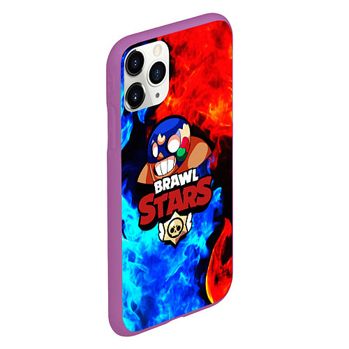 Чехол iPhone 11 Pro матовый Brawl Stars El Primo / 3D-Фиолетовый – фото 2