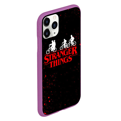 Чехол iPhone 11 Pro матовый STRANGER THINGS / 3D-Фиолетовый – фото 2