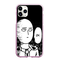 Чехол iPhone 11 Pro матовый ONE-PUNCH MAN, цвет: 3D-розовый