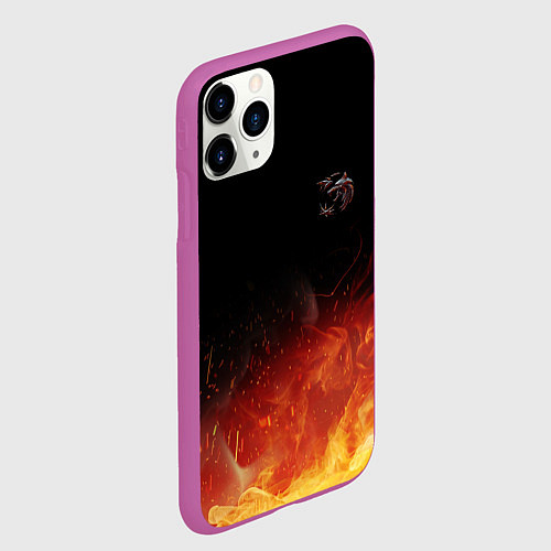 Чехол iPhone 11 Pro матовый Ведьмак сериал / 3D-Фиолетовый – фото 2