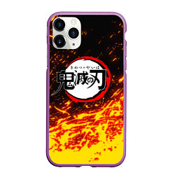 Чехол iPhone 11 Pro матовый KIMETSU NO YAIBA, цвет: 3D-фиолетовый