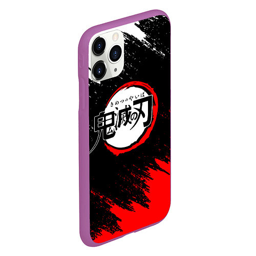 Чехол iPhone 11 Pro матовый KIMETSU NO YAIBA / 3D-Фиолетовый – фото 2