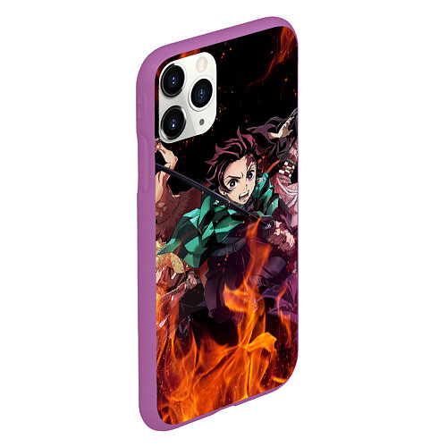 Чехол iPhone 11 Pro матовый KIMETSU NO YAIBA / 3D-Фиолетовый – фото 2