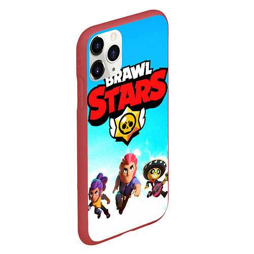 Чехол iPhone 11 Pro матовый Brawl stars / 3D-Красный – фото 2