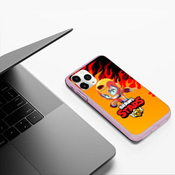 Чехол iPhone 11 Pro матовый BRAWL STARS MAX, цвет: 3D-розовый — фото 2