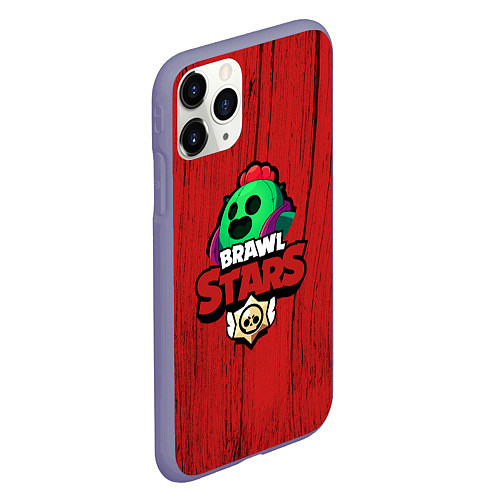 Чехол iPhone 11 Pro матовый Brawl Stars SPIKE / 3D-Серый – фото 2