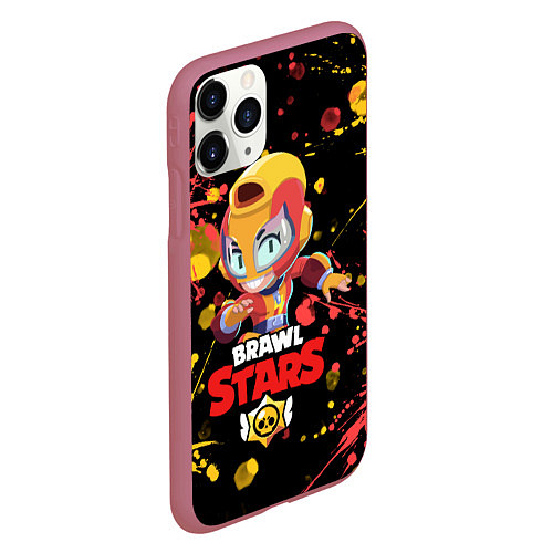 Чехол iPhone 11 Pro матовый BRAWL STARS MAX / 3D-Малиновый – фото 2