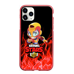 Чехол iPhone 11 Pro матовый BRAWL STARS MAX, цвет: 3D-красный