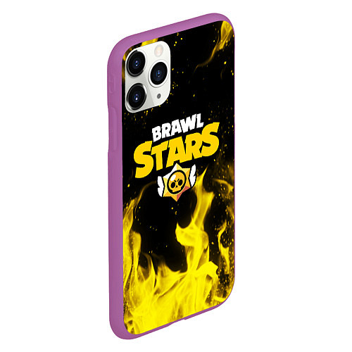 Чехол iPhone 11 Pro матовый BRAWL STARS / 3D-Фиолетовый – фото 2