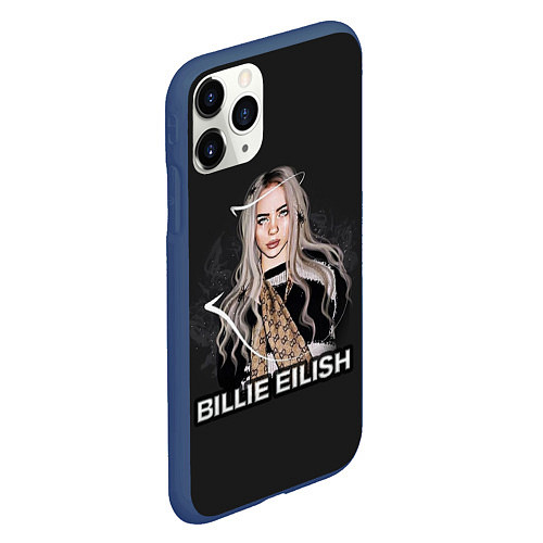 Чехол iPhone 11 Pro матовый BILLIE EILISH / 3D-Тёмно-синий – фото 2