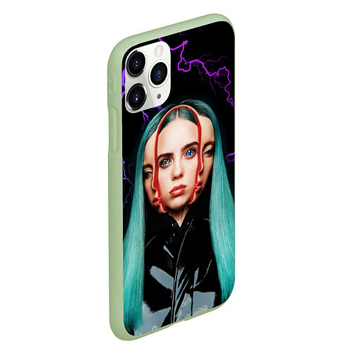 Чехол iPhone 11 Pro матовый BILLIE EILISH / 3D-Салатовый – фото 2