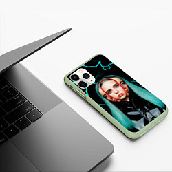 Чехол iPhone 11 Pro матовый BILLIE EILISH, цвет: 3D-салатовый — фото 2