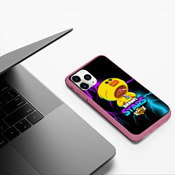 Чехол iPhone 11 Pro матовый Brawl Stars SALLY LEON, цвет: 3D-малиновый — фото 2