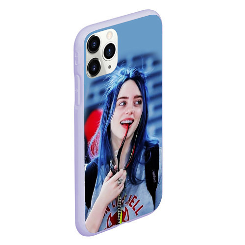 Чехол iPhone 11 Pro матовый BILLIE EILISH / 3D-Светло-сиреневый – фото 2