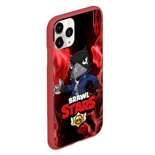 Чехол iPhone 11 Pro матовый Brawl Stars CROW / 3D-Красный – фото 2