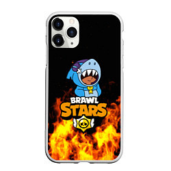 Чехол iPhone 11 Pro матовый BRAWL STARS LEON SHARK, цвет: 3D-белый