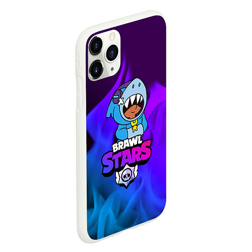 Чехол iPhone 11 Pro матовый BRAWL STARS LEON SHARK / 3D-Белый – фото 2