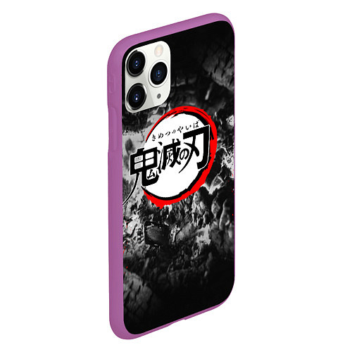 Чехол iPhone 11 Pro матовый KIMETSU NO YAIBA / 3D-Фиолетовый – фото 2