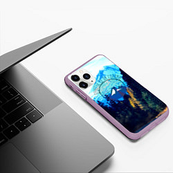 Чехол iPhone 11 Pro матовый Лес, цвет: 3D-сиреневый — фото 2