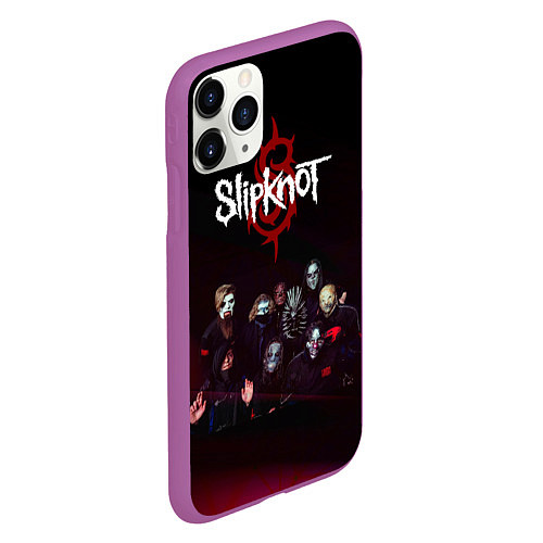 Чехол iPhone 11 Pro матовый Slipknot / 3D-Фиолетовый – фото 2