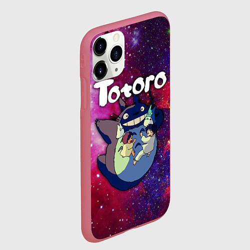 Чехол iPhone 11 Pro матовый Totoro / 3D-Малиновый – фото 2