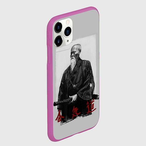 Чехол iPhone 11 Pro матовый Морихэй Уэсиба / 3D-Фиолетовый – фото 2