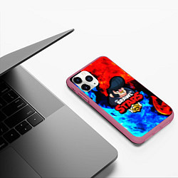 Чехол iPhone 11 Pro матовый BRAWL STARS BULL, цвет: 3D-малиновый — фото 2