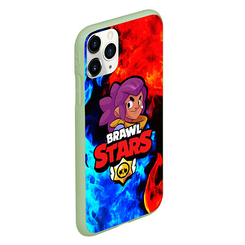 Чехол iPhone 11 Pro матовый BRAWL STARS SHELLY / 3D-Салатовый – фото 2