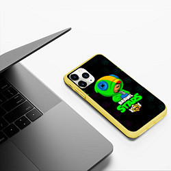 Чехол iPhone 11 Pro матовый BRAWL STARS LEON, цвет: 3D-желтый — фото 2