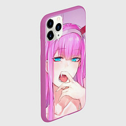 Чехол iPhone 11 Pro матовый Ahegao, цвет: 3D-фиолетовый — фото 2
