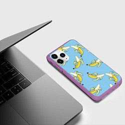 Чехол iPhone 11 Pro матовый Banana art, цвет: 3D-фиолетовый — фото 2
