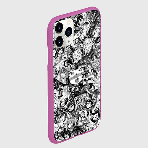 Чехол iPhone 11 Pro матовый Ахегао с щупальцами / 3D-Фиолетовый – фото 2