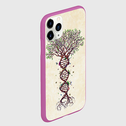 Чехол iPhone 11 Pro матовый Дерево жизни / 3D-Фиолетовый – фото 2